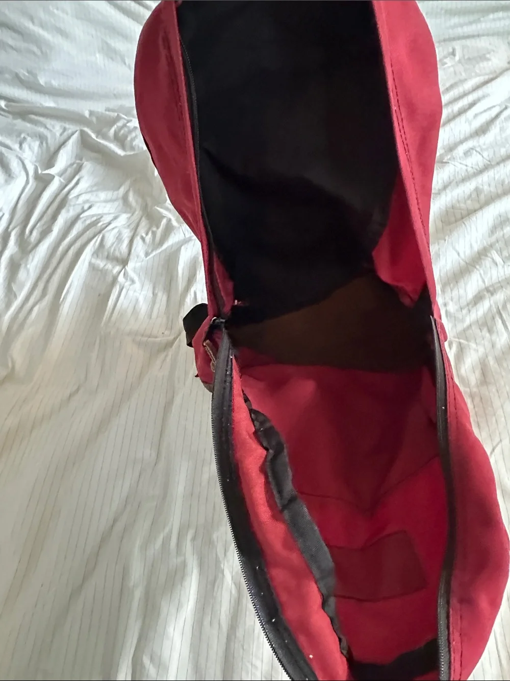 Vintage Wolf Creek - Red Canvas Backpack with Brown Suede Base
